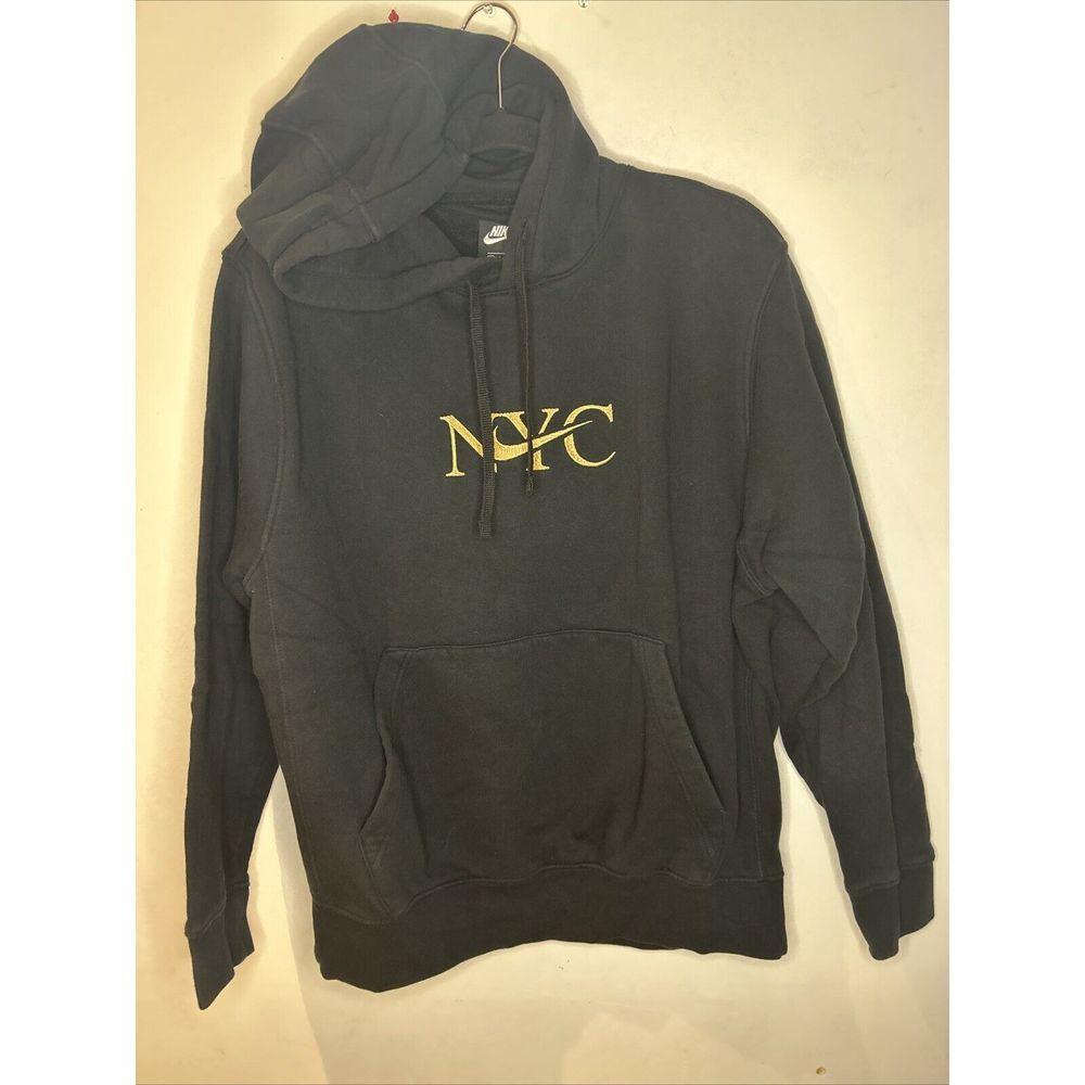 Black NIKE Gold Embroidered NYC Hoodie STATUE OF LIBERTY Sweatshirt Size M‎